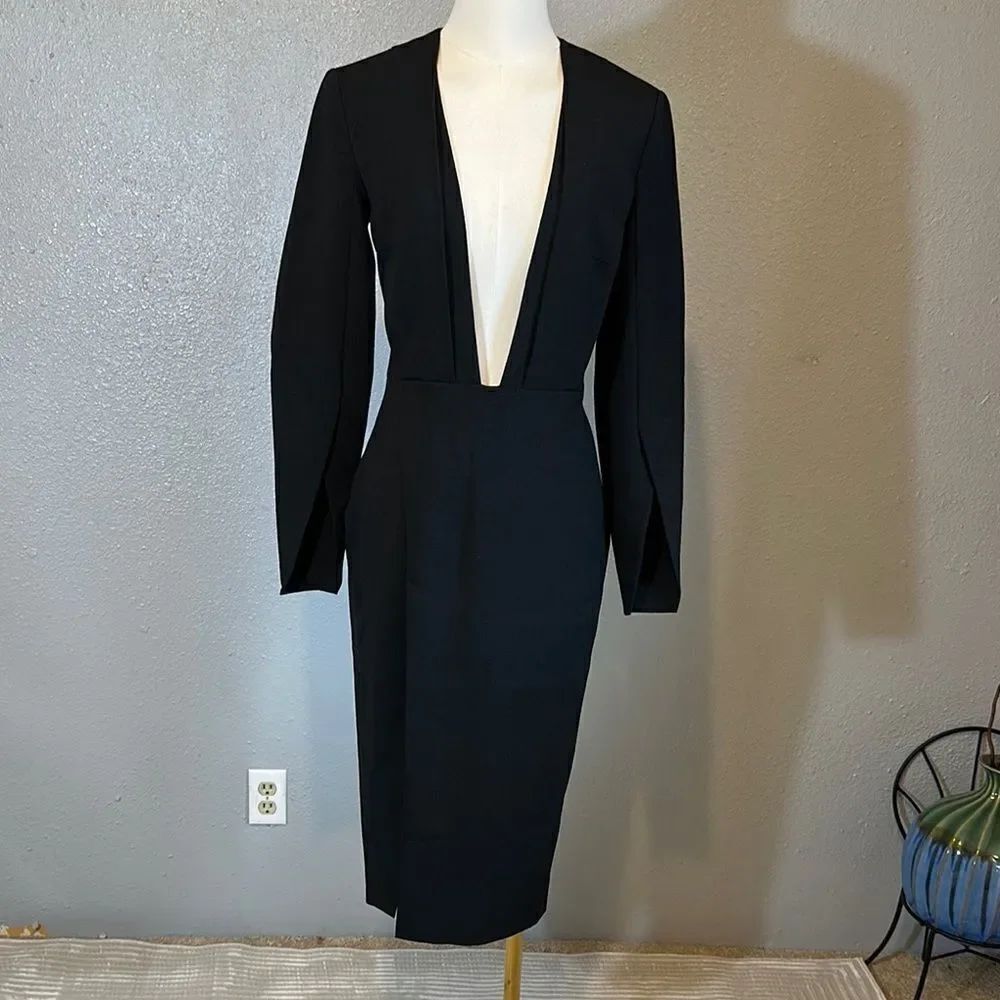 NEW Protagonist Elegant Black midi Dress  size 2